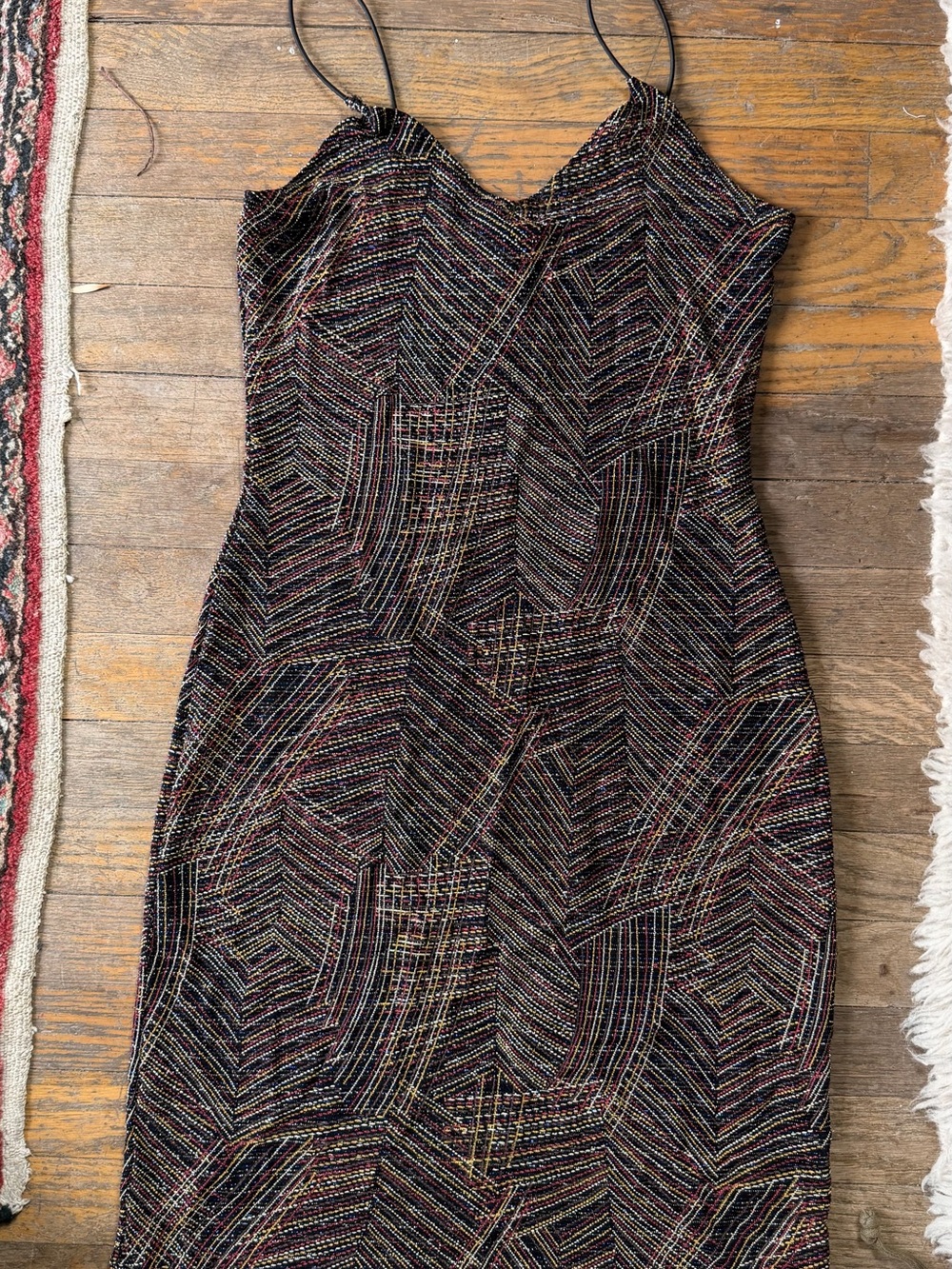 Vintage Chesley Beaded Spaghetti-Strap Mini Dress